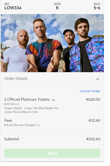 laniamh's tweet photo. @SnoozeG couldn't get anything for Friday night, except platinum tickets at 310 euro each, and no... I'm not subscribing to that level of madness https://t.co/ebzEHqszOm