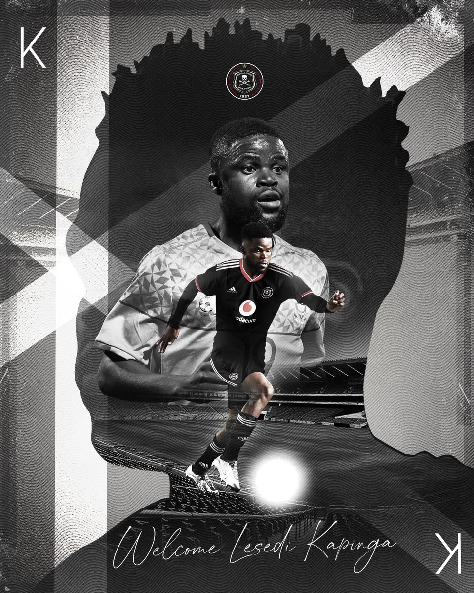 Starkclips_'s tweet photo. #TransferUpdates 🚨

@orlandopirates confirms the signing of  Midfielder | Lesedi Kapinga 

The 28 year old Former Mamelodi and Blacks leopard will don shirt 21 

#PartellSports 
#OrlandoPirates https://t.co/cgsQgWFTEm