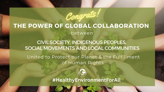 NPWJ_Amazonia's tweet photo. 🥂 Global Coalition for the Right to a #HealthyEnvironmentForAll wins @UN's highest #HumanRights prize 🥂
Read more: https://t.co/4WhvSpyGoq https://t.co/2Qrhae1SfE