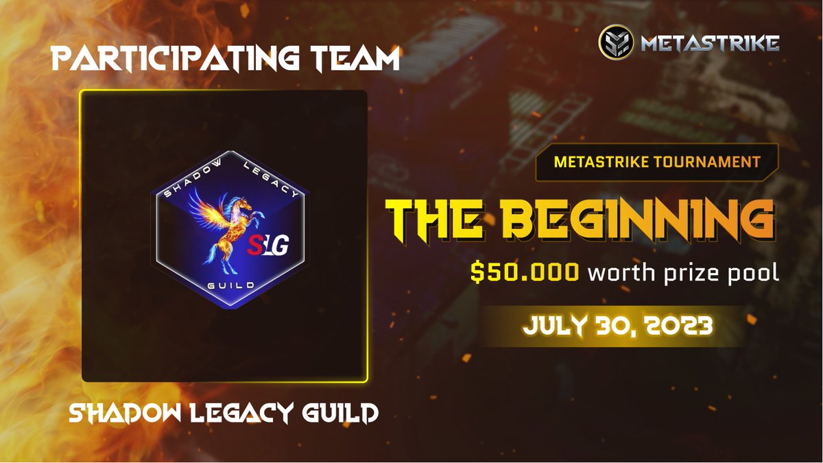Metastrike (@metastrikehq) on Twitter photo 🔥Welcome <a href="/shadowlegacygld/">Shadow Legacy Guild</a>, the next participating team, to the #MetastrikeTournament!
👉Shadow Legacy Guild, a #web3 gaming guild connecting players and best games together.
💪 Cheer them on as they compete for glory!
📌 Join the excitement: esport.metastrike.io 🔥Welcome <a href="/shadowlegacygld/">Shadow Legacy Guild</a>, the next participating team, to the #MetastrikeTournament!
👉Shadow Legacy Guild, a #web3 gaming guild connecting players and best games together.
💪 Cheer them on as they compete for glory!
📌 Join the excitement: esport.metastrike.io