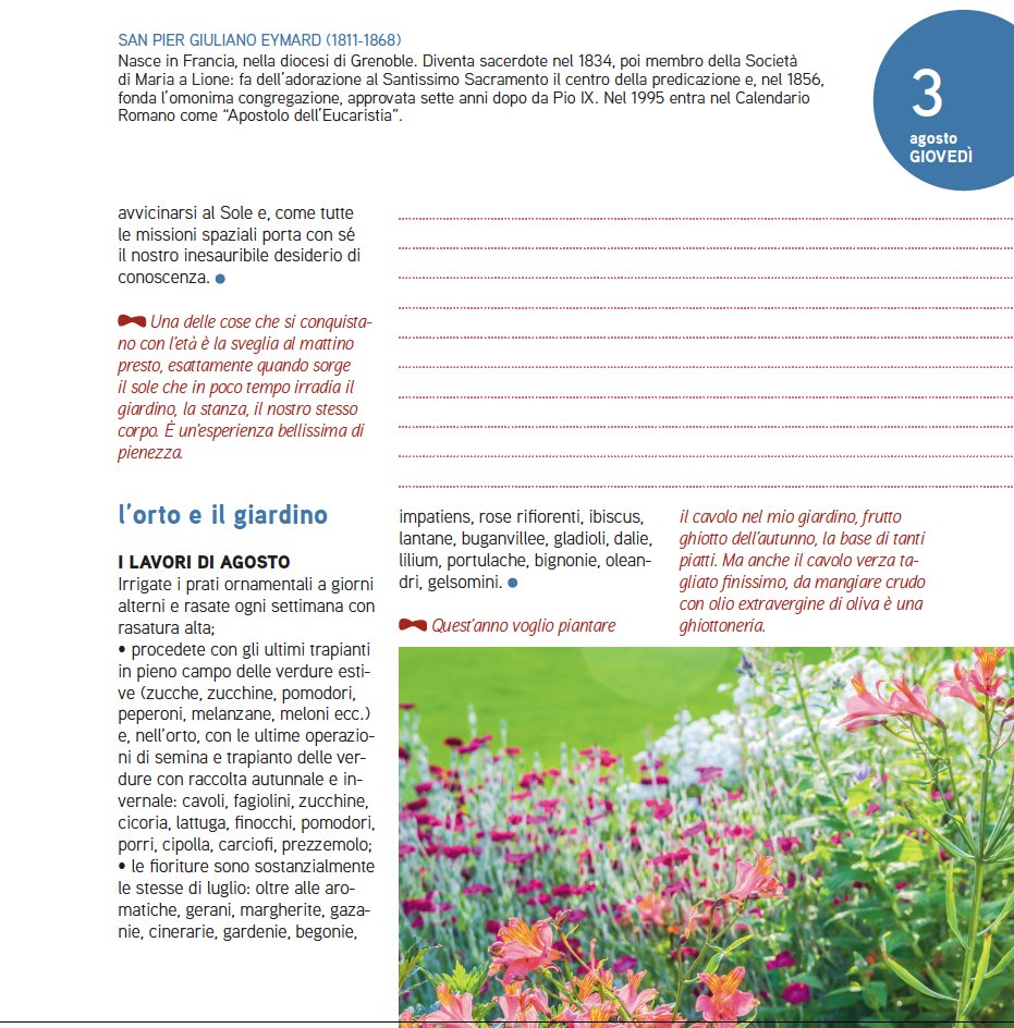 Buongiorno e buon san Pier Giuliano! #Adesso vi dà dei consigli su come prendervi cura del giardino e del ricco ora di agosto.