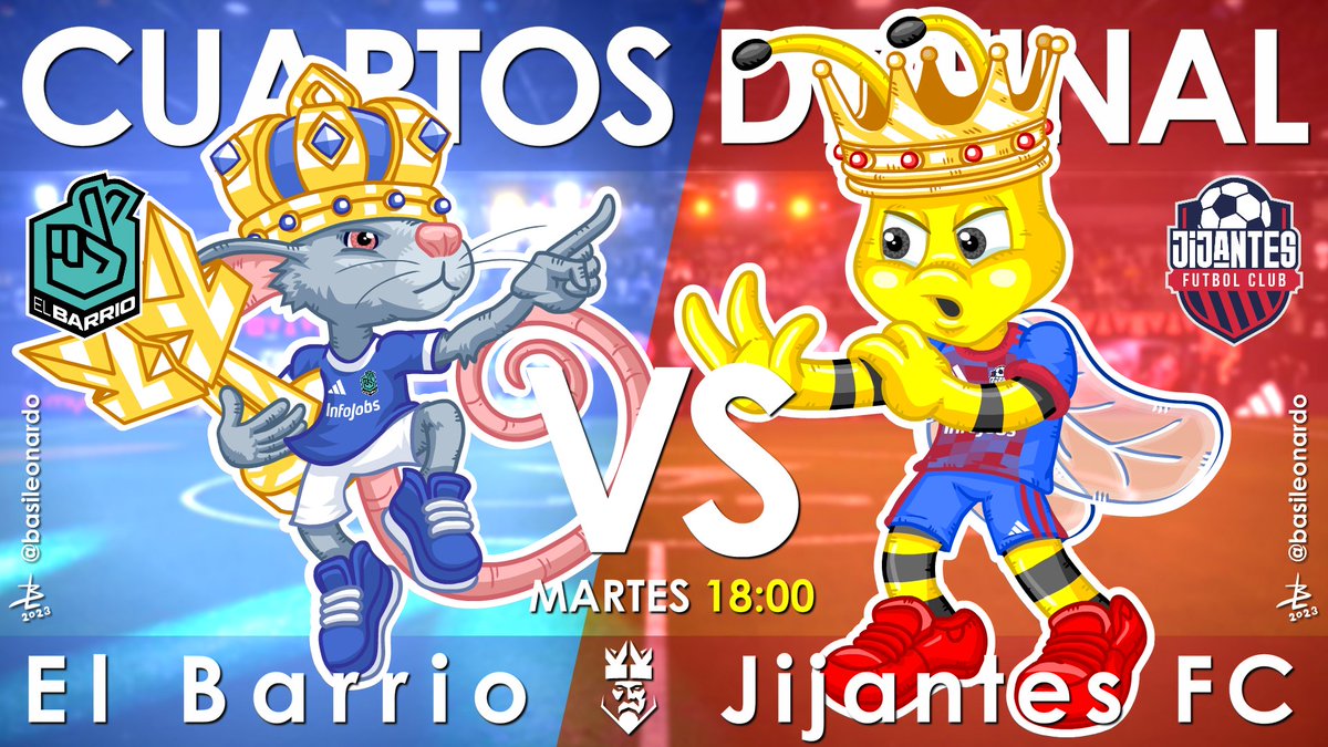 Dibuje todas las mascotas de la <a href="/KingsLeague/">Kings League Spain</a> e invente las que no existen! muy pendiente de los cuartos de final
<a href="/elbarrioklk_/">El Barrio🤞🏽</a>  <a href="/TorrentboCarlos/">Carlos Torrentbó</a> <a href="/gillesvidal9/">Gilles Vidal</a> <a href="/sergiaguilar1/">Sergi Aguilar</a> #SomosElBarrio <a href="/nicopareja21/">Nicolas Pareja</a> <a href="/JijantesFC/">Jijantes FC</a> <a href="/JordiRos14/">Jordi Ros</a> @Raulms03 <a href="/UriPons9/">Uri Pons⚜️(prime’s version)</a> <a href="/gerardromero/">Gerard Romero</a>