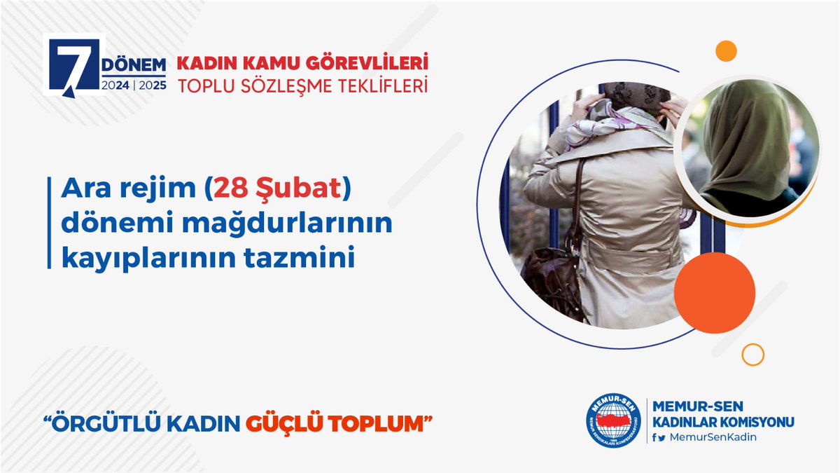 MemurSenKadin's tweet photo. 6⃣ Ara rejim (28 Şubat) dönemi mağdurlarının kayıplarının tazmini. https://t.co/oE0z3YmC4n