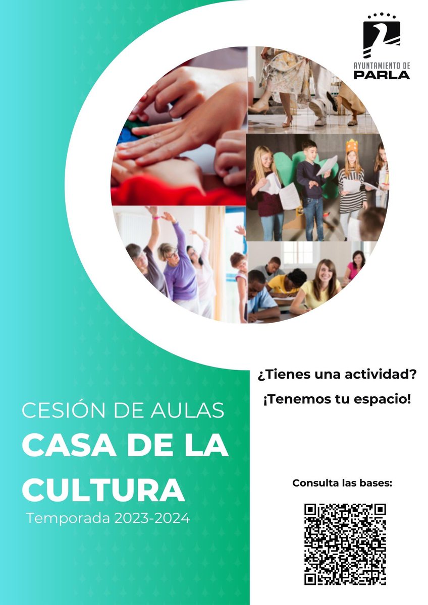 CulturaParla's tweet photo. ✅👉🏻 Abierta la convocatoria para la 𝐜𝐞𝐬𝐢𝐨́𝐧 𝐭𝐞𝐦𝐩𝐨𝐫𝐚𝐥 𝐝𝐞 𝐞𝐬𝐩𝐚𝐜𝐢𝐨���� 𝐜𝐮𝐥𝐭𝐮𝐫𝐚𝐥𝐞𝐬 de #Parla

Consulta toda la información en https://t.co/3OyeqHMWaS, donde vienen también recogidas las declaraciones de @GemaGmagt, concejala de Cultura

#ParlaEsCultura https://t.co/Nq7KVQzWB8
