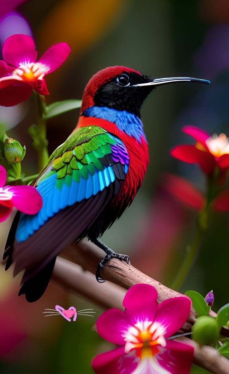 Hummingbird with its vibrant colors 🥰