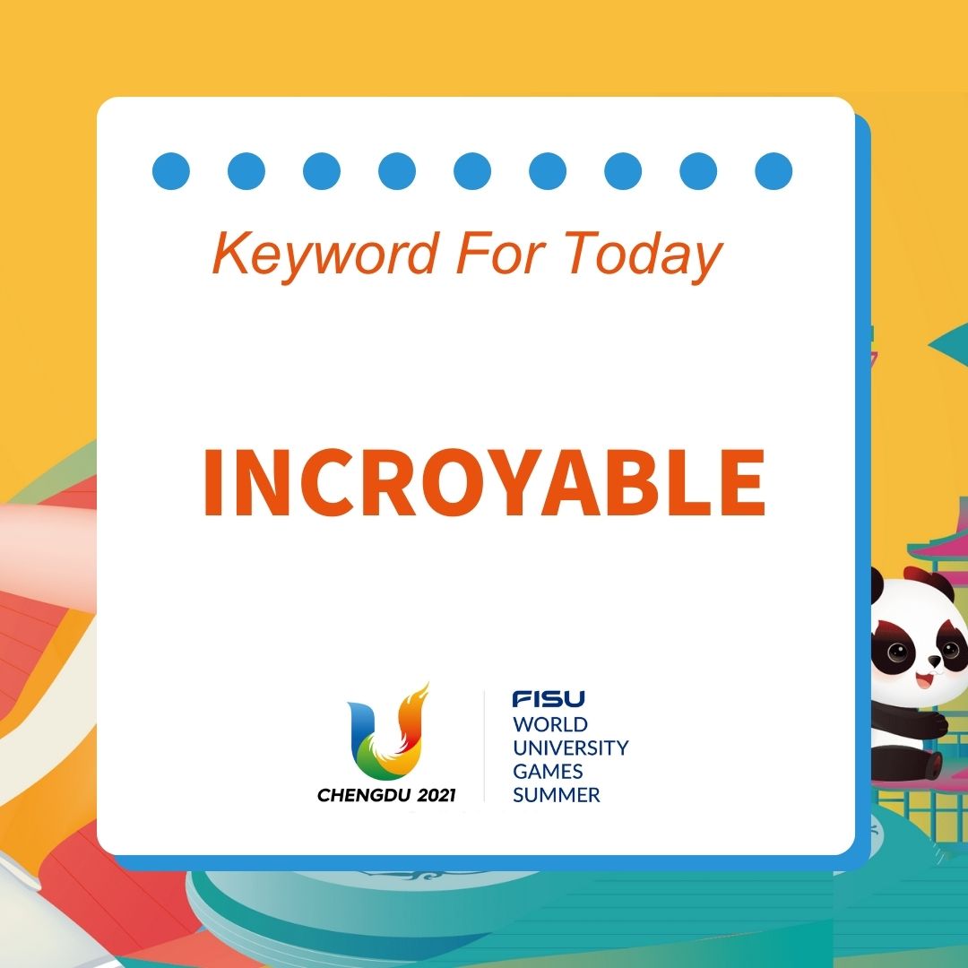 Chengdu2021's tweet photo. #Chengdu2021hearsyou: #Incroyable is the word selected by the French archer, Bouleau Victor, to describe the #Chengdu2021 #FISUGames. The reason for choosing this word is that the games look stunning, the organization appears perfect, and it promises to be the most significant sports experience one can have after the Olympic games. 🏹🏹
With only #3daystogo until the grand opening ceremony, stay tuned!🥳🥳