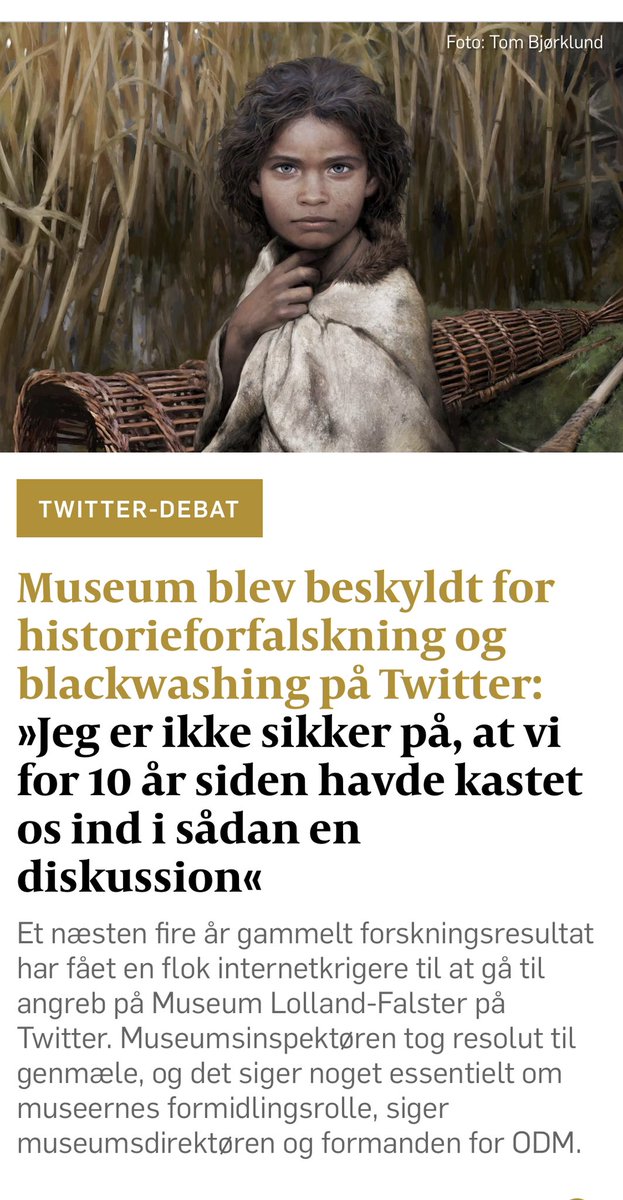 Viden kræver faglighed. Og er mere værd end fake news. Derfor fortjener kollegerne på Museum L-Falster opbakning. De forsvarer faglig viden om, at stenalderens nordboer havde mørk hud. Mod hvidhedsfanatiske netkrigere som kører shitstorm mod dn erkendelse #dkkultur <a href="/DMfagforening/">DM - fagforening</a>