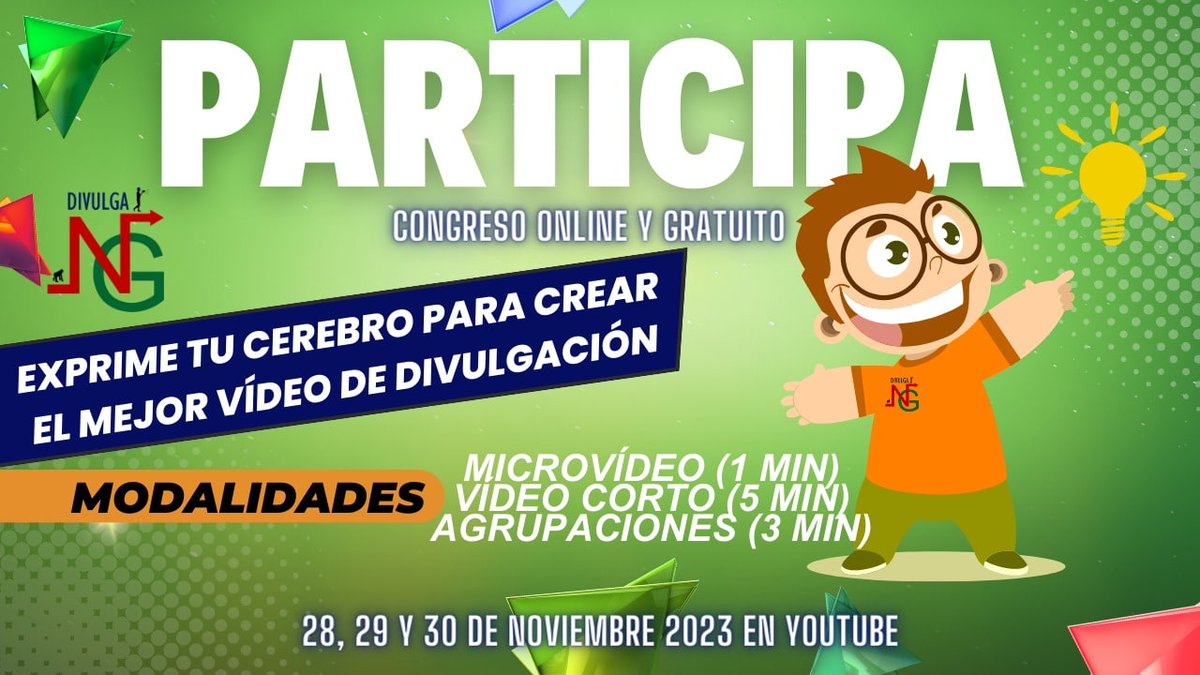 divulganextgen's tweet photo. 🟢¿Quieres participar en #DNextGen ?🟢
Es GRATUITO y MULTIDISCIPLINAR, con 3 modalidades:
1) Microvideo. Para estudiantes de grado, máster o doctorado.
2) Video corto. Para doctorandos o jóvenes investigadores.
3) Agrupaciones. Para colegios, institutos, asociaciones, etc. https://t.co/iW32ZCJAwV