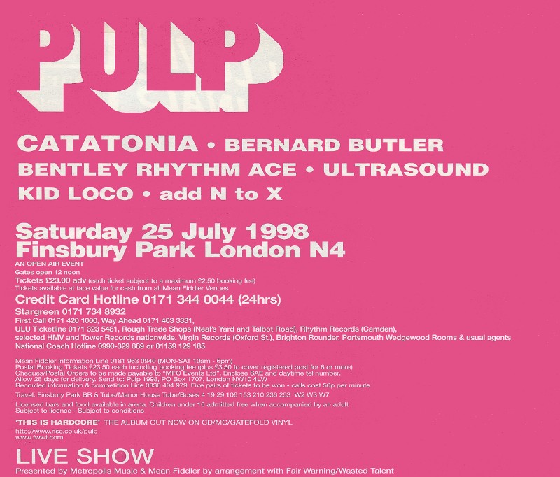 Pulp FEELINGCALLEDLIVE tweet media