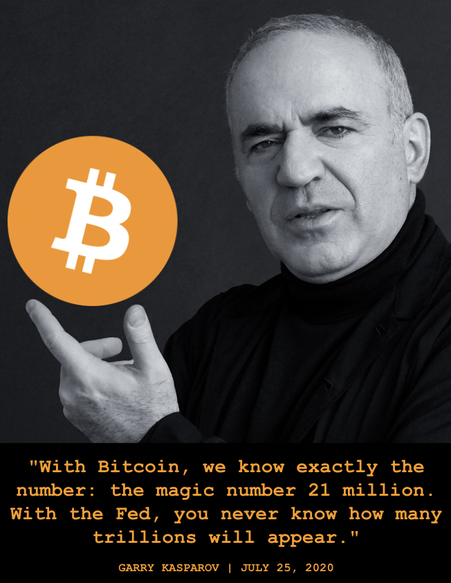 pete_rizzo_'s tweet photo. ✨ The greatest chess grandmaster of all time on the inevitability of #Bitcoin. Right at $10k, right today 💫 https://t.co/OElc5ECXiF