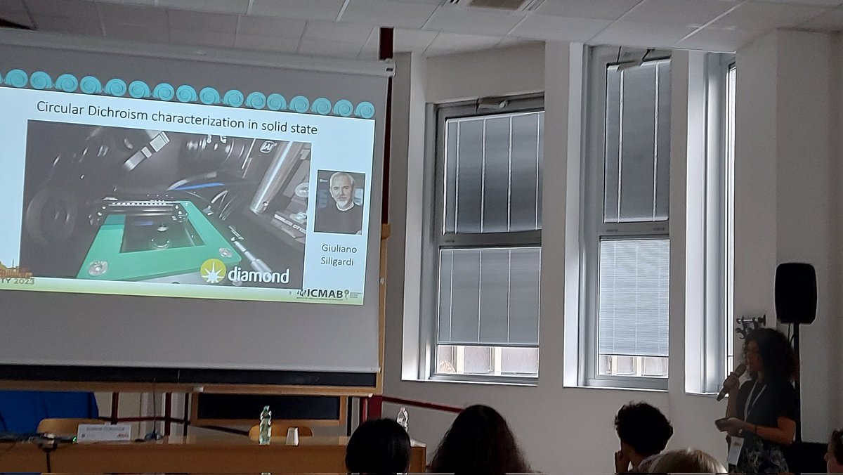 Showing her excellent work on chiral organic materials, in collaboration oration with <a href="/b23_diamond/">B23_Diamond</a>, <a href="/PancottiGiulia/">Giulia Pancotti</a> in Rome @Chirality2023