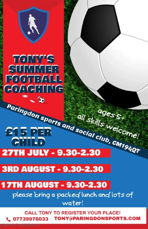 Tony's Summer Football Camps