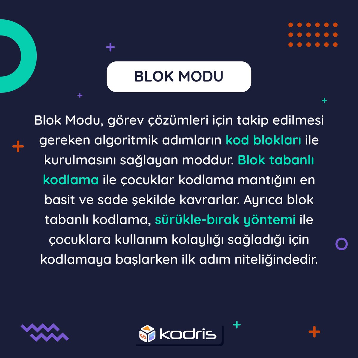 kodriskodlama's tweet image. Kodlama Dünyasına Merhaba!

Çocukların yaratıcılığını, düşünme becerilerini ve algoritmik zekalarını eğlenceli bir şekilde geliştiren KODRİS ile tanışın! 🌟🧠

KODRİS ile çocuklarınızın bilim ve teknoloji yolculuğunda adımlarını güçlendirin! 🌐💻

#kodlama #çocuklariçinkodlama