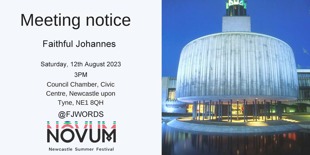 Faithful Johannes (@fjwords) on Twitter photo August 12th 3PM I'm playing in the Grade II listed Council Chamber at Newcastle Civic Centre for <a href="/NovumNewcastle/">Novum Festival</a>
The Chamber is a 200 seater venue, I would love to see your bums on those seats - reserve your free ticket at novumnewcastle.com/festival-progr… August 12th 3PM I'm playing in the Grade II listed Council Chamber at Newcastle Civic Centre for <a href="/NovumNewcastle/">Novum Festival</a>
The Chamber is a 200 seater venue, I would love to see your bums on those seats - reserve your free ticket at novumnewcastle.com/festival-progr…