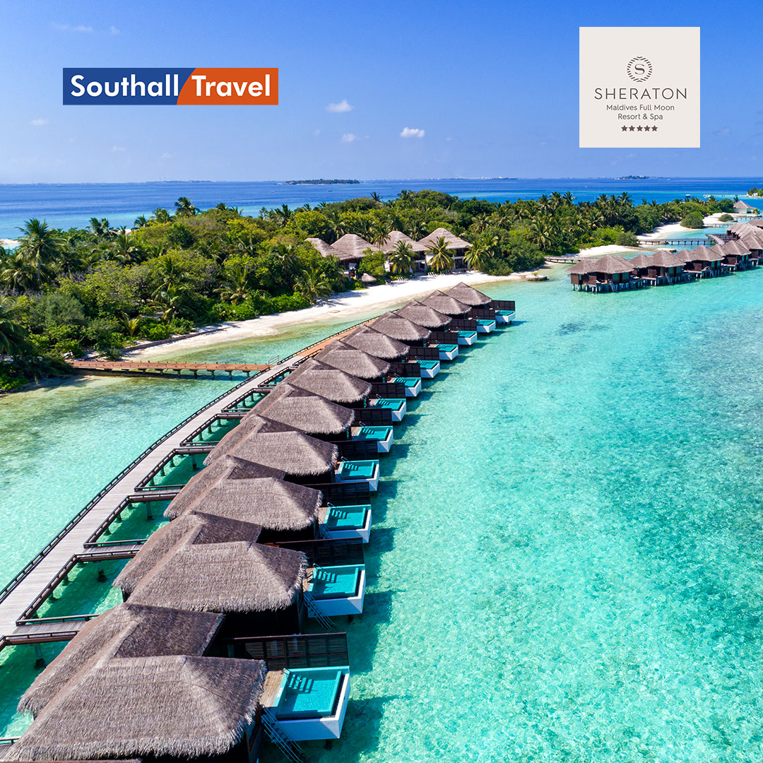 Escape to bliss at Sheraton Maldives Full Moon Resort &amp; Spa!
What’s Included
• Exclusive offer
• Save up to 35%
• Kids Stay &amp; Eat for FREE*
• FREE Shared Return Speedboat Transfer*
• Deluxe Room
• Full Board
• Return flights from the UK

Book this exclusive offer now. Link