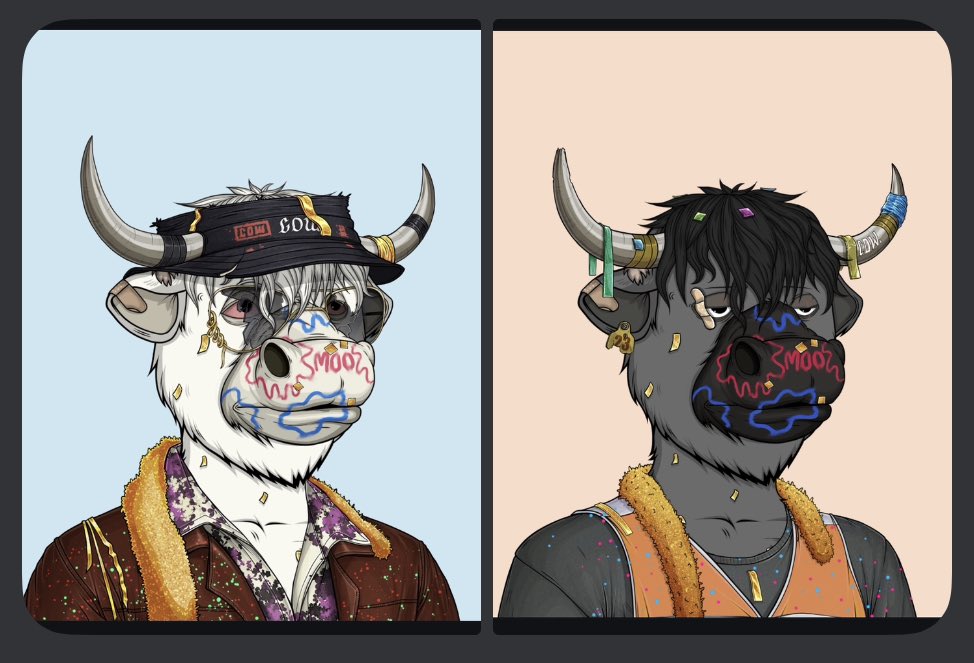 Pax_IamADriller's tweet image. Hey GM Web3! 
Hope you’re all good ❤️‍🔥

Yesterday, my ‘cross chain’ fan-art between my @DrillClubNFT and @wecowcow buddies bring me at the third place of @GRM_Web3 ‘s contest.

Proud of it!

Let’s #Dril and #MOOVE forward throughout this bear market !
🌀🐮

#MultiversX 
#Polygon