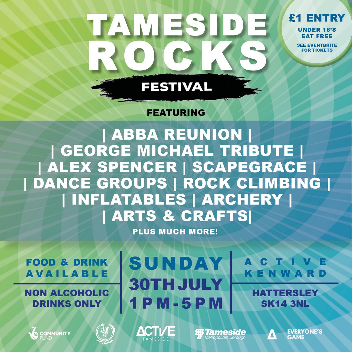The ultimate family festival is just around the corner. Are you ready for a day of fun, food and fantastic performers?! 

🗓️ Sunday 30 July 
🕰️ 1pm - 5pm
📍 Active Kenward, Hattersley
🎟️ Just £1 entry 
🍕 Under 18’s eat FREE

Tickets on sale NOW 👇 
eventbrite.co.uk/e/tameside-roc…