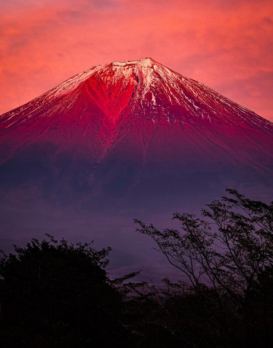 まるでサバンナのような 赤富士。 #富士山