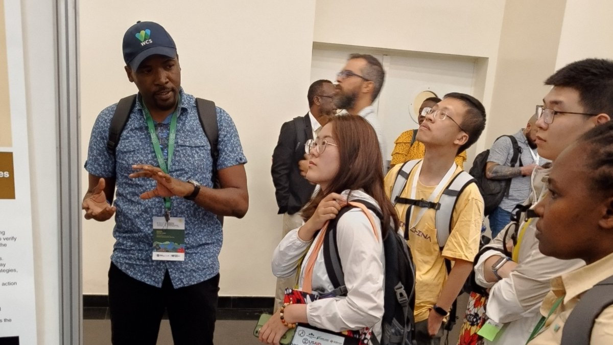 Briand Fotso works in the WCS northern landscape in Cameroon. At #ICCB2023, he's sharing how a rights-based approach helped support wildlife migrations between Faro, Bénoué, and Bouba-Ndjida national parks while ensuring livelihoods and food security. #WCSatICCB2023