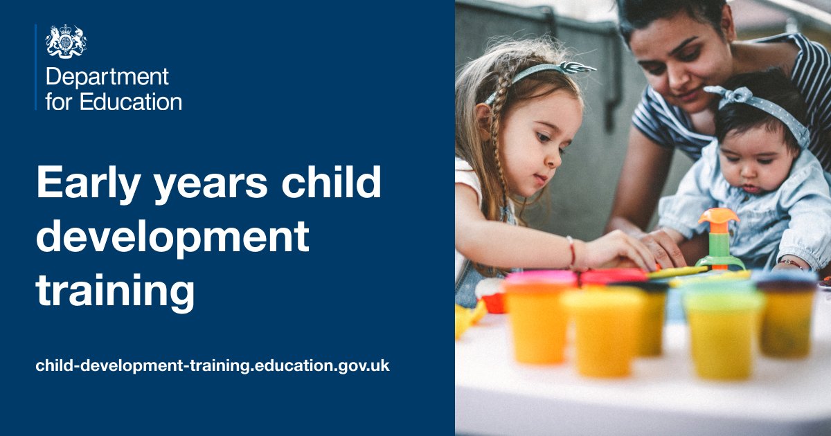 Early years child development training
This free online training provides an overview of child development and gives practical advice for supporting the development of children in your early years setting.
Learn more and enrol here:ow.ly/H9Cr50Pkr31