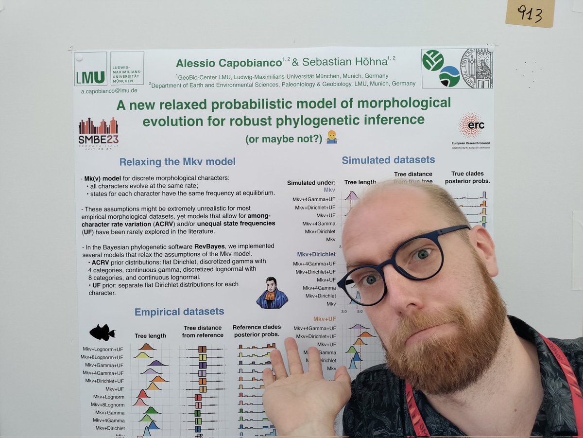 If you want to chat about the future of morphological phylogenetics, you know where to find me... At a molecular evolution conference, of course! 😅 Come by the San Paolo Cloisters this afternoon, poster 913 at #SMBE2023