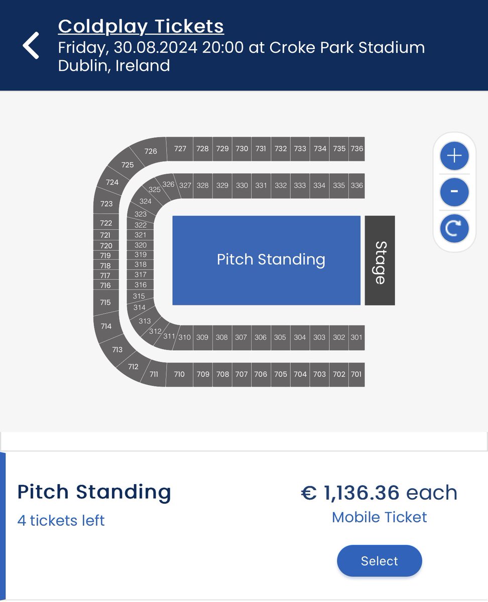 An absolute disgrace 
Rip off Ireland 
Coldplay over €1000.00 😡