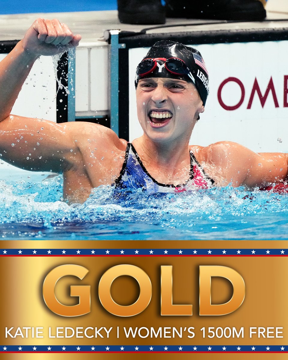 NBCOlympics's tweet photo. KATIE. LEDECKY. 🐐 #AQUAFukuoka23 https://t.co/CmTMkTHsxe