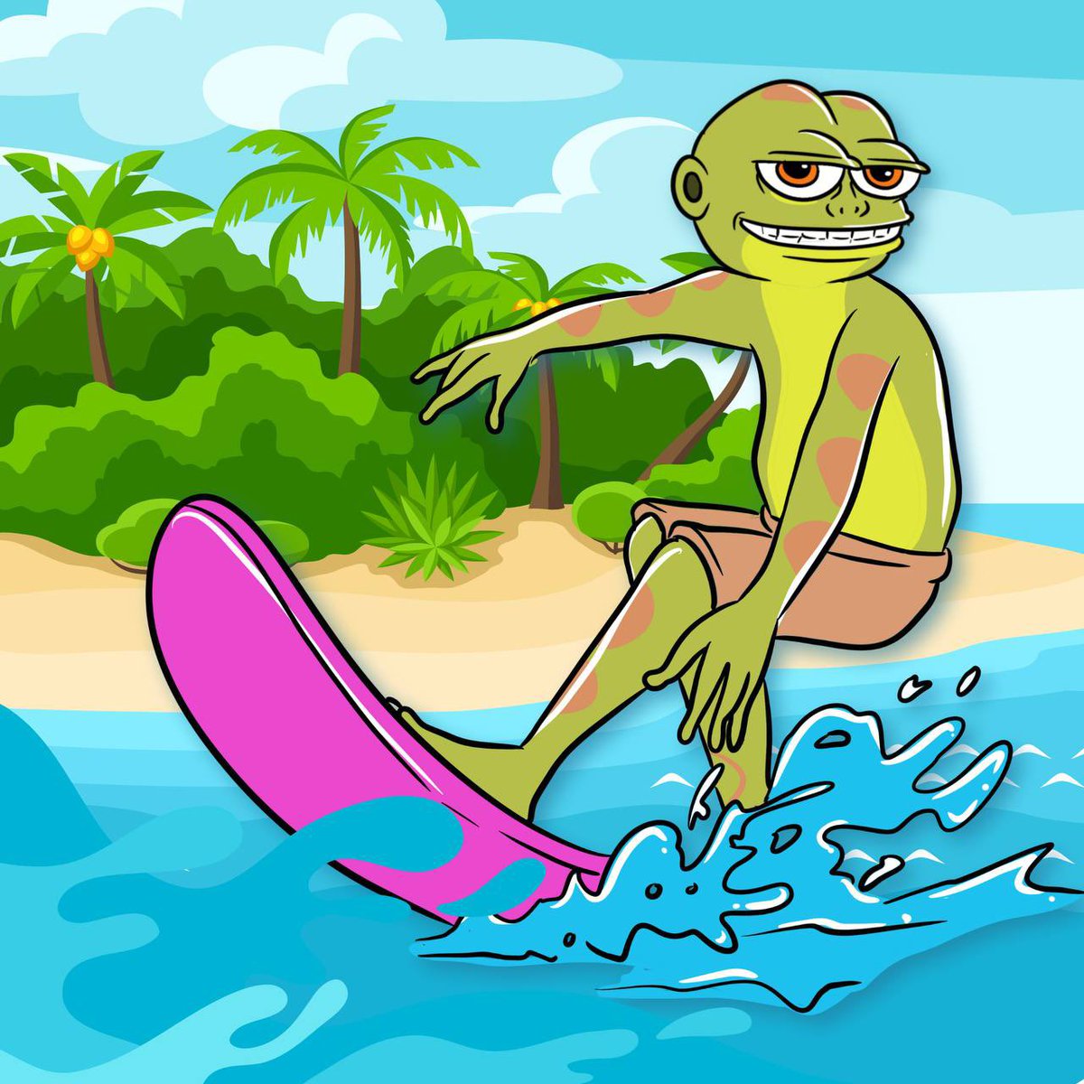 Surfs up 🏄‍♂️ 🐸

Who’s riding the $HOPPY wave? 🌊 

#HOPPY #Kawabunga 🤙