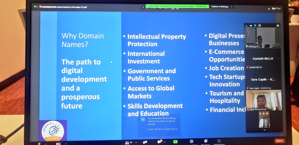 BELLOGaniath's tweet photo. Jour 2 de l'Assemblée Générale de @AfricanAtLarge à Accra, rappelons, le thème principal des échanges est "Générer une voix AFRALO forte et soutenue au sein de l'@ICANN". Il est question entre autres aujourd'hui (1) #AFRALOGA #AfraloGA23 #AFRALO #Ghana https://t.co/0WSxWj7AFu