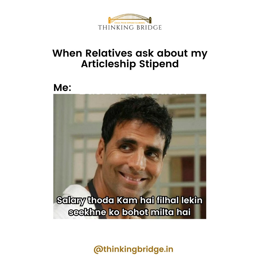 thinkingbridge_'s tweet photo. Dil se bura lagta hai dost 🙂

#thinkingbridge #memes #meme #viralmemes #camemes #commercememes #funnymemes #thinkingbridgememes #icai #cameme #charteredaccountant #finance #articleship #articleshipstipend https://t.co/7GaRaKHdEk
