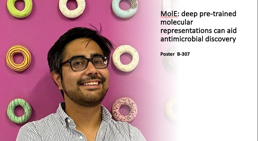 BioDataScience Lab (@biodatasc) on Twitter photo 🔬✨ Introducing MolE!
Join <a href="/Scietwas/">Roberto Olayo</a> to witness MolE's empowering chemical compound #analysis 🌐🌟
⚙️ Molecular representation learned through embedding decorrelation
✨ Predicted growth-inhibitory effects against human gut pathogens
#ML #antimicrobial #resistance #ISMBECCB2023 🔬✨ Introducing MolE!
Join <a href="/Scietwas/">Roberto Olayo</a> to witness MolE's empowering chemical compound #analysis 🌐🌟
⚙️ Molecular representation learned through embedding decorrelation
✨ Predicted growth-inhibitory effects against human gut pathogens
#ML #antimicrobial #resistance #ISMBECCB2023