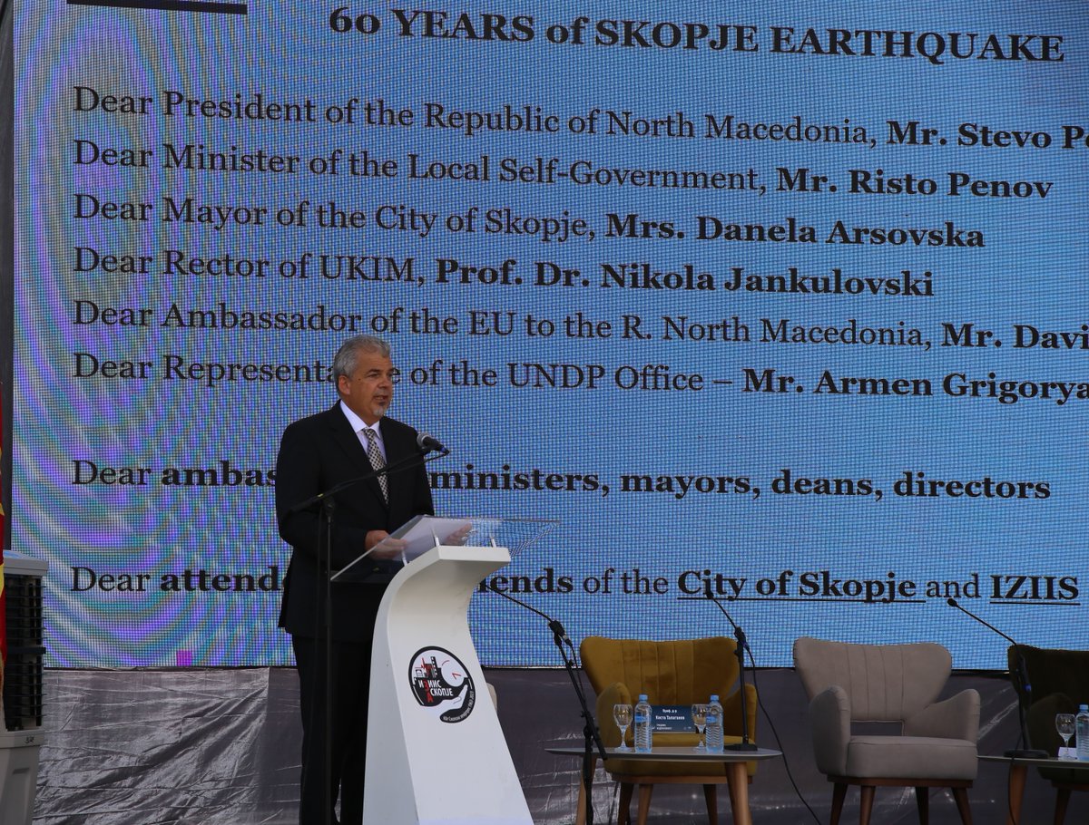 Honoring the memory of the 1963 Skopje earthquake that shook the city 60 years ago, on „We build resilience“ conf. organized by IZIIS, together with our partners we pledge for a resilient future for Skopje ensuring a safer and stronger community for generations to come.
#Skopje60