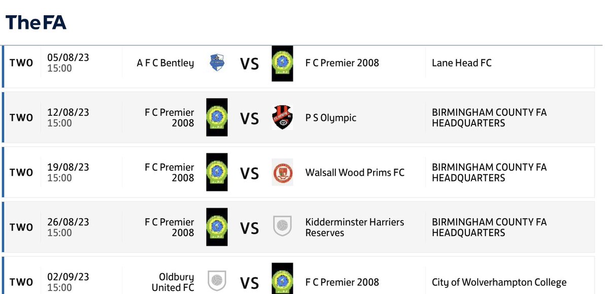 Fixture Release Day 🙌

First 5 Games See Us Against

@afc_bentley
@psolympicfc
@WWPrimsFC
@khfcofficial
@oldburyunited