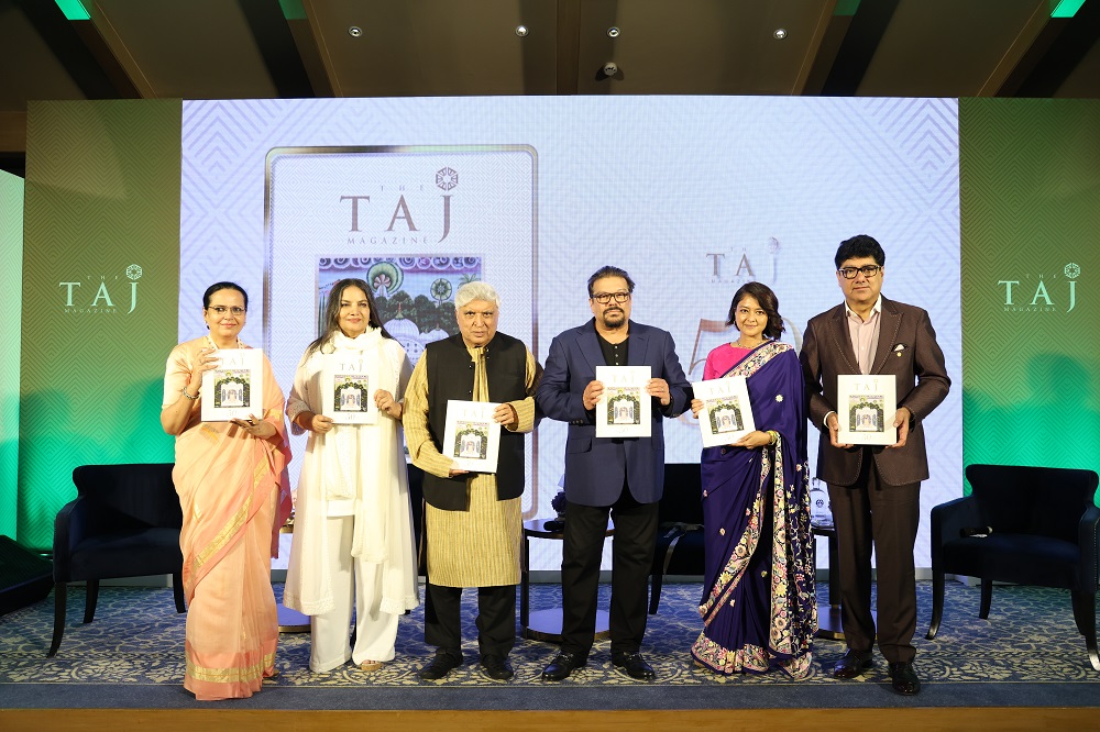 TajMahalHotel's tweet photo. Journey through #50goldenyears of captivating stories and tales as we celebrate the milestone of #TajMagazine at #TajMahalNewDelhi. From cultural wonders to remarkable destinations, luminaries, and timeless trends, the #GoldenEdition weaves a #TapestryOfTales. #50thGoldenEdition https://t.co/kdo8njSchb