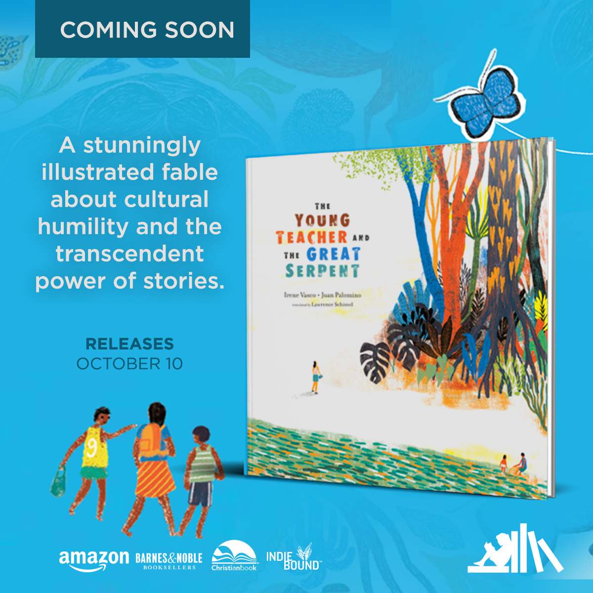A poetic, thought-provoking exploration of how stories can protect and guide a community. 🛒 Pre-order your copy  loom.ly/-kd6JCs

📕 THE YOUNG TEACHER AND THE GREAT SERPENT
Written by Irene Vasco
Illustrated by Juan Palomino
Translated by Lawrence Schimel
#kidslit