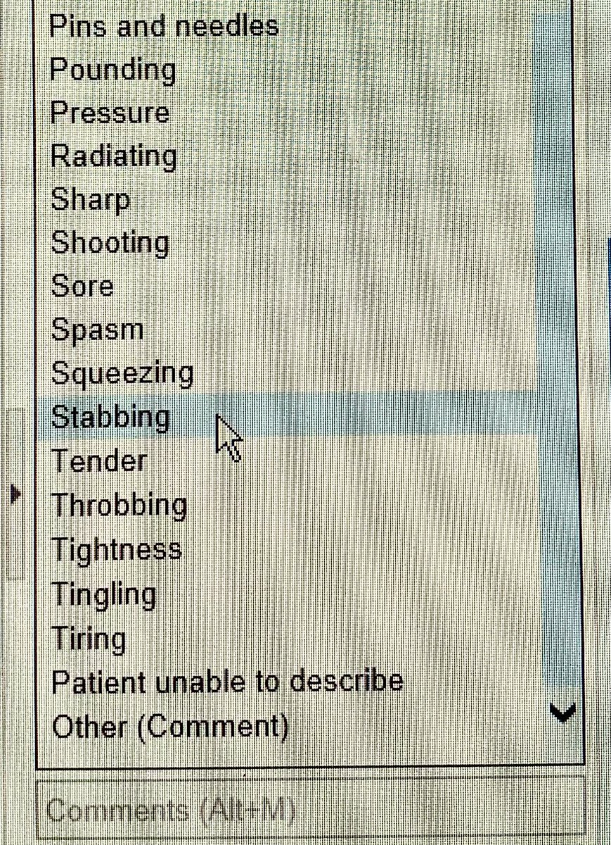 TakeThatNurses's tweet photo. “And how would you describe the pain you’re having from your stab wound?” https://t.co/fgu1SSBHF4