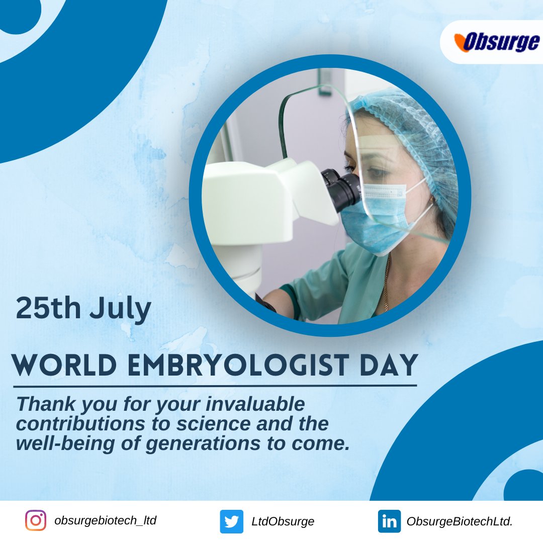 LtdObsurge's tweet photo. Happy World Embryologist Day 🌍🔬 

It's the day for honoring the skilled and dedicated embryologists whose tireless efforts unravel the mysteries of early development, shaping the future of reproductive medicine. https://t.co/CB6ORYmWlv