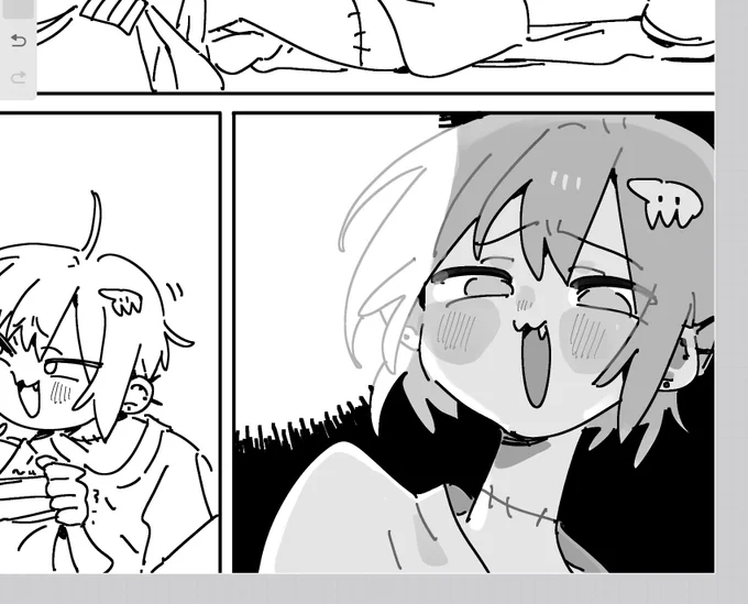コツコツまんが描いてる……(月末に投稿できたらいいな……)