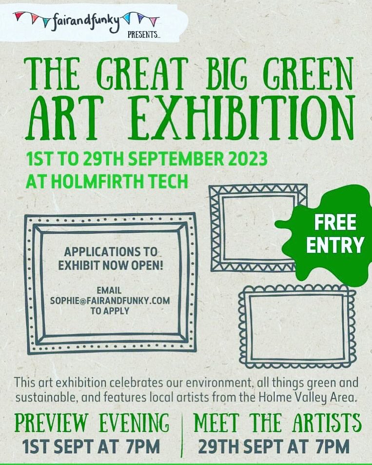 Fellow artists! Do you know about this from @fair_funky? The Great Big Green Art Exhibition celebrates the environment: all things green and sustainable 🌱 If your work is inspired by nature this is for you 💚 🖼️