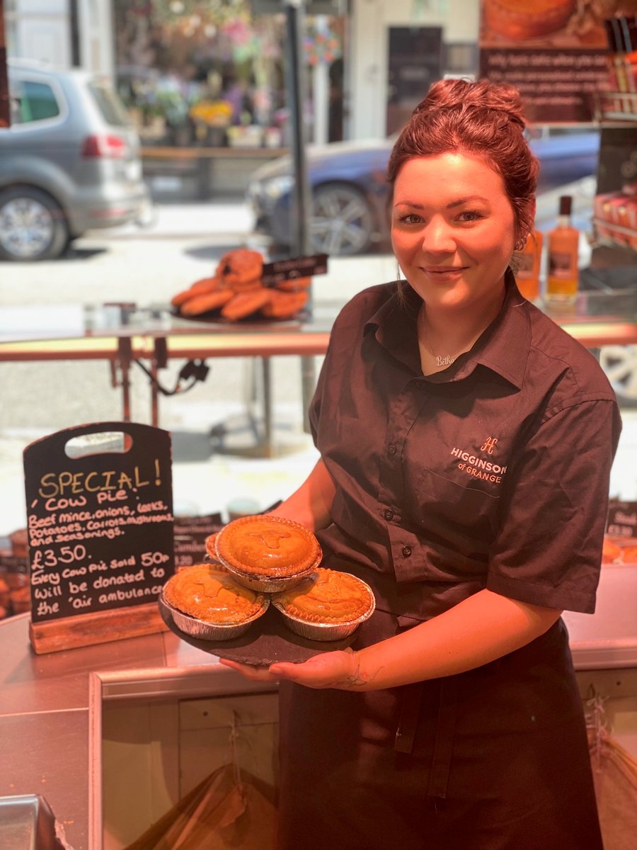 Higginsons of Grange (@higginsonsltd) on Twitter photo This week we made a donation to the amazing <a href="/NWAirAmbulance/">North West Air Ambulance Charity</a> from the sale of our limited edition Cow Pies
As the winning design in our⭐️Star Pie-Maker Competition, 50p from each one sold has been donated
In total we sold 140 pies, raising £70! (& rounded it up to £100) This week we made a donation to the amazing <a href="/NWAirAmbulance/">North West Air Ambulance Charity</a> from the sale of our limited edition Cow Pies
As the winning design in our⭐️Star Pie-Maker Competition, 50p from each one sold has been donated
In total we sold 140 pies, raising £70! (& rounded it up to £100)