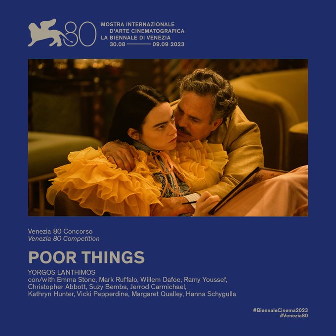 Announcement!

Poor Things, directed by Yorgos Lanthimos, will premiere at The Venice Film Festival. #Venezia80