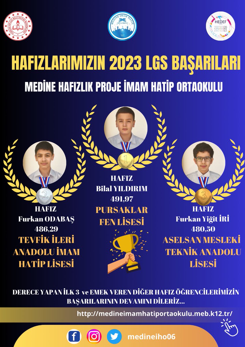 🫴💯Gurur Tablomuz👍
 HAFİZ ÖĞRENCİLERİMİZİ GUZEL DERECELERLE YENİ OKULLARİNA YERLESTİRMENİN GURURUNU YASİYORUZ... 
BASARİLARİNİN DEVAMİNİ DİLERİZ...
<a href="/Yusuf__Tekin/">Yusuf Tekin</a>
<a href="/nazifylcn/">Nazif</a>
<a href="/PursaklarMem/">Pursaklar İlçe Millî Eğitim Müdürlüğü</a>
<a href="/mustafakilicgil/">Mustafa Kılıçgil</a>
<a href="/tcmeb/">Millî Eğitim Bakanlığı</a> 
<a href="/mebdogm/">MEB DOGM</a> 
<a href="/mebhafiz/">MEB Hafız</a>