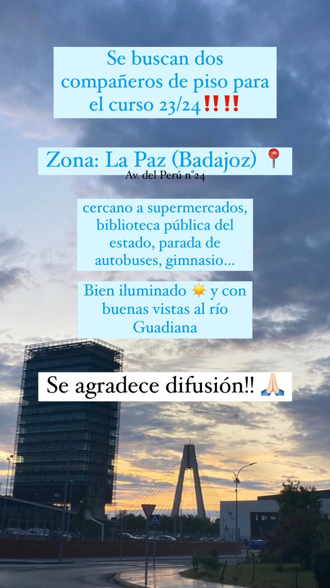 jesusperezt23's tweet photo. ‼️‼️‼️‼️

Se agradece difusión. 🙏🏻

#badajoz #Queydondeestudiar2023 #uex #alquiler https://t.co/oIayDTh5Yd