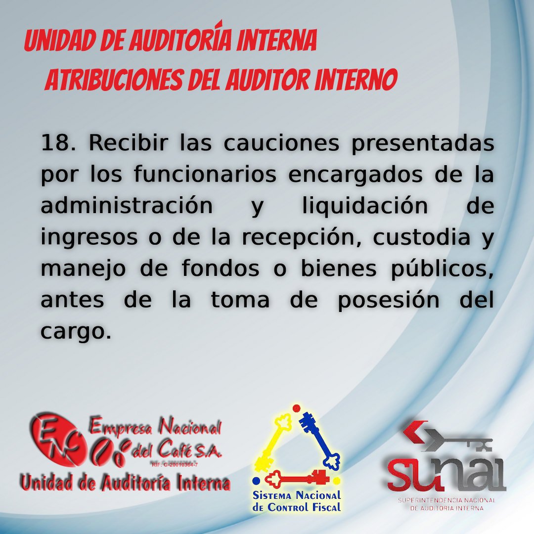 UAIEncafe's tweet photo. Lineamientos para la Organización y Funcionamiento de las Unidades de Auditoría Interna publicados en la Gaceta Oficial de la República Bolivariana de Venezuela N 39.408 del 22-04-2010. #Auditoríainterna #CGR #SUNAI #café #encafe #ENCAFESA #cafevenezolano #caféelpeñon #Cafemadrid https://t.co/vTuP5brU68