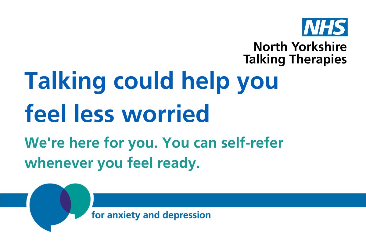 TheGoTowebsite1's tweet photo. NHS North Yorkshire Talking Therapies can help you if you often worry or find yourself overthinking things. 

It's free, confidential and you can refer yourself online.

▶️ https://t.co/4v5AsauQZ9 https://t.co/GauEDhrSzq