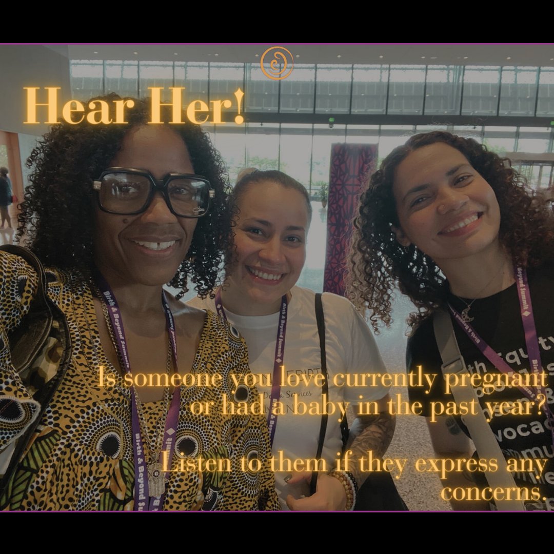 AncientSong7's tweet photo. When pregnant and postpartum people speak up about their concerns or symptoms, listen to them.
Hear Her!
Help them get the care they need. You could help save a life.
#HearHer #Advocacy #Policy #Accountability #CommunityBasedDoula #Doula #DecolonizeBirth https://t.co/iOQHDZJc6Z