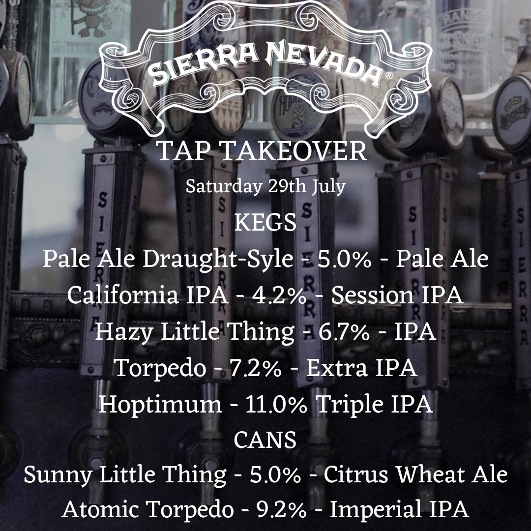 westroadtap's tweet photo. Beer List for our @SierraNevada taptakeover this Saturday.

Street food pop-up from 1pm by FRANKLINS, the new venture from Billy Reeve, the creative mind behind @stokedveganbbq

#sierranevada #beer #craftbeer #taptakeover #IPA #franklins #stoked #streetfood #popup https://t.co/YsFB3gzpHI