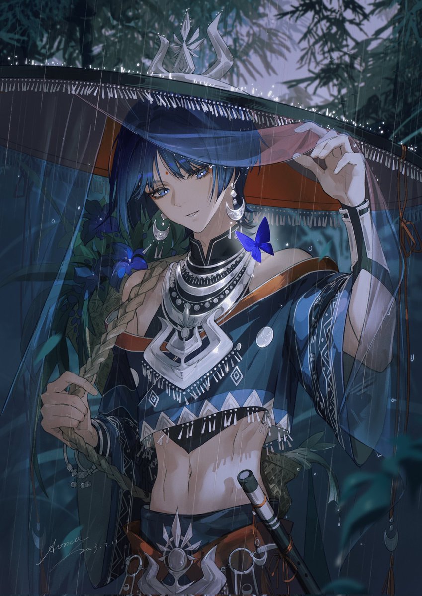 Aoma_xzxx's tweet photo. #GenshinImpact #Wanderer #scaramouche 
“想用我的斗笠遮雨？真是好大的胆子”
———————
复刻快乐！画自己最喜欢的一套衣服 https://t.co/sVkxh69c0Y