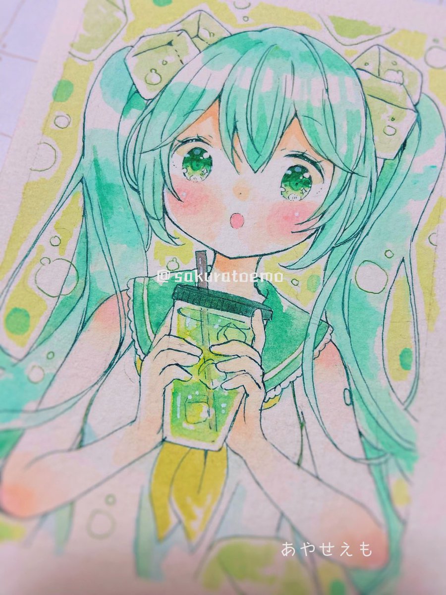 初音ミク 「ソーダミク 」|あやせ えものイラスト