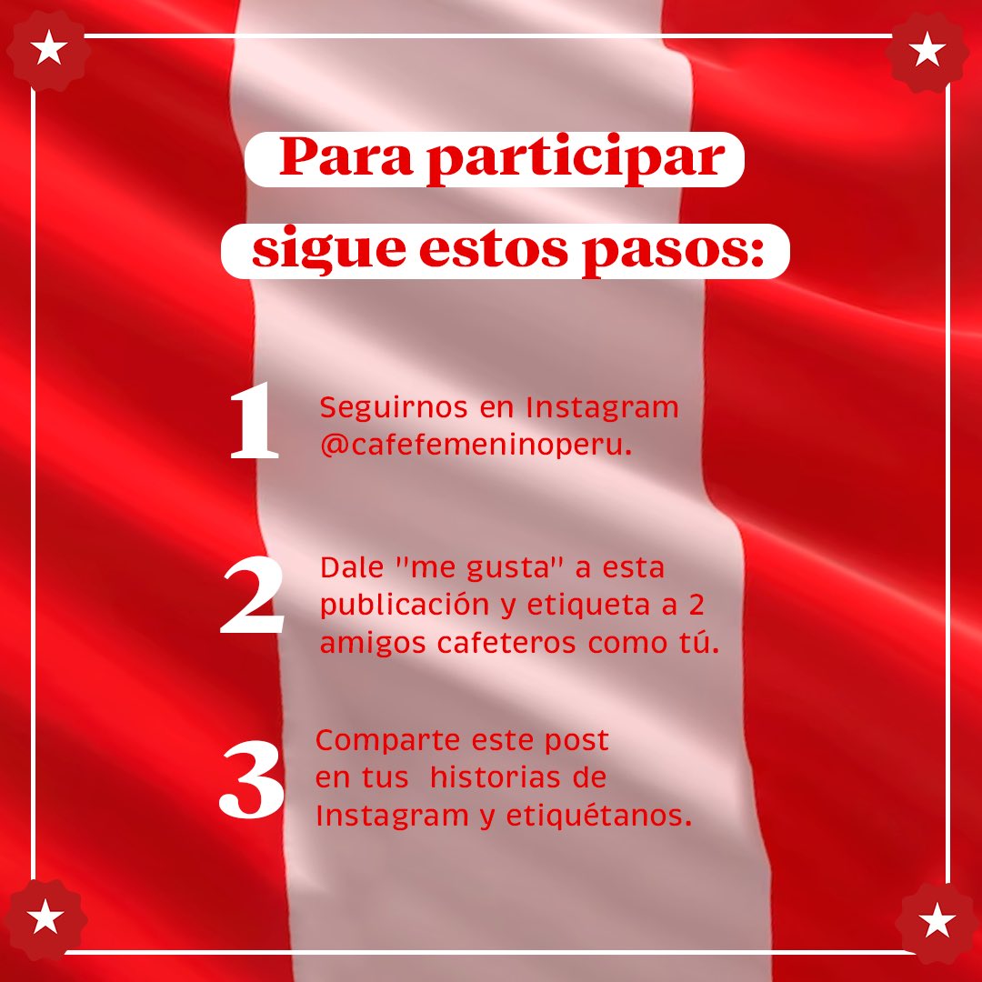 #Sorteo 🎁

Celebremos los 202 años de Independencia 🇵🇪, disfrutando de los mejores cafés de origen/ especialidad☕️. 

🧏🏽‍♀️¿Cómo participar? ¡Muy fácil! Sigue los pasos del ultimo post en nuestra cuenta de Instagram.